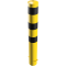 Bollard | steel tube  152 x 3,2 mm | yellow / black | stationary, for casting in concrete | total length: 1200 mm | with welded steel cap